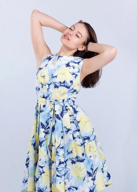 Alluring dark-haired babe Hilary C showing big boobs and spreading her legs 